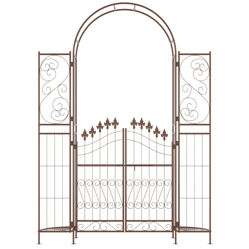 Outsunny 7ft Garden Arch Trellis, Metal Arch, Outdoor Garden Arbor for Climbing Plants, Wedding Decoration
