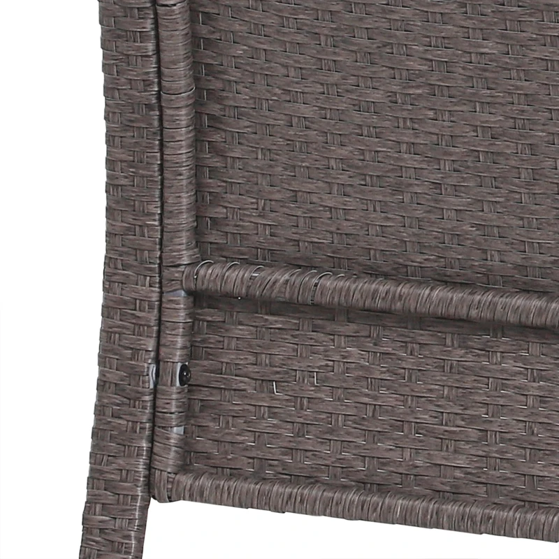 Outsunny 5pcs Patio Rattan Coffee Set Garden Wicker Bistro Set with Ottoman Yard Sofa Conversation Set Armchairs Tea Table & Footstool w/ Cushions All Weather Deck Furniture, Blue