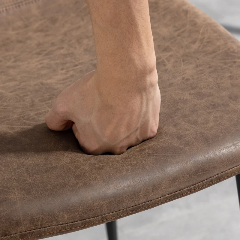 HOMCOM Retro Dining Table Chairs Set of 4, PU Leather Upholstered Kitchen Table Chairs for Living Room, Bedroom