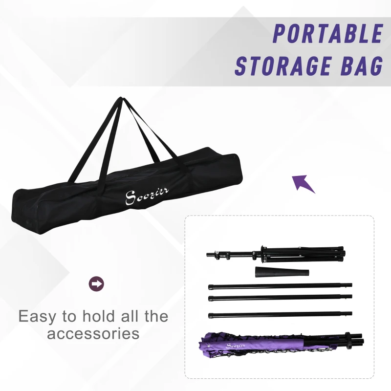 Soozier Baseball Practice Net Set with 7.5x7ft Catcher Net, Ball Caddy and Batting Tee, Portable Pitching Net with Carry Bag for Hitting, Pitching, Batting, Catching, Purple