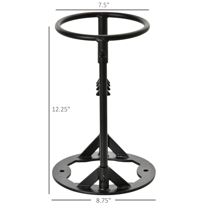 Outsunny Firewood Kindling Splitter Stand with Hand Guard, Wood Splitter, Carbon Steel Manual Wood Cracker, Log Wedge Cutter, Single Blade, Black, 8.75" Dia x 12.25" H