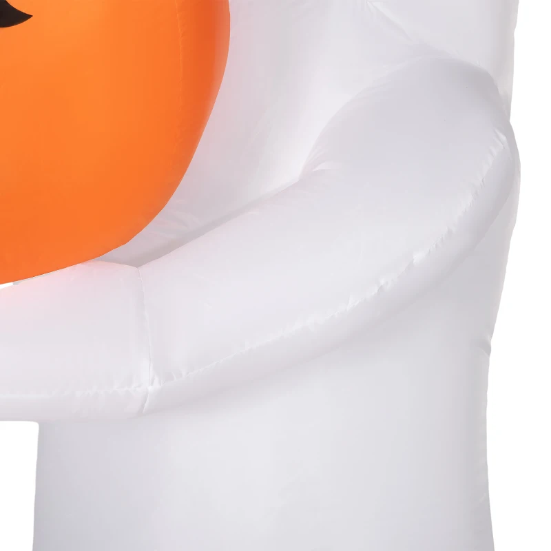 Outsunny 8ft Inflatable Halloween Ghost with Mirror Face Holding A Pumpkin, Outdoor Blow Up Decoration, LED Garden Display