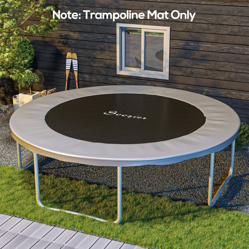 Soozier Trampoline Mat Replacement with Spring Pull Tool and 72 V-Hooks, Fits 12ft Trampoline, Using 5.5" Springs, Green