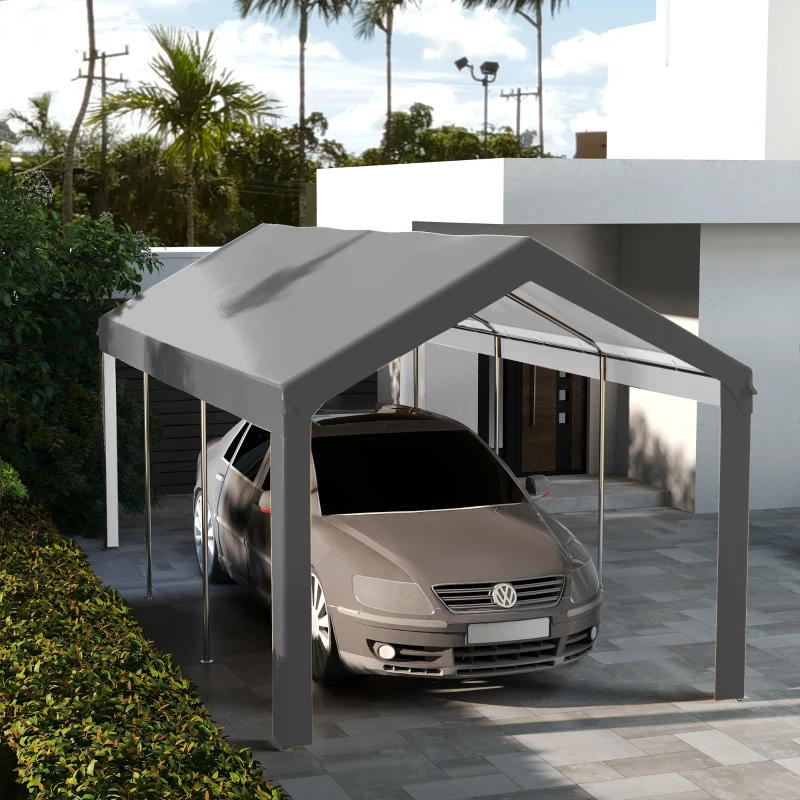 Outsunny 10 x 20ft Carport Roof, UV Resistant Canopy Replacement, Fits 84C-378V00 and 84C-206 Series, Dark Gray