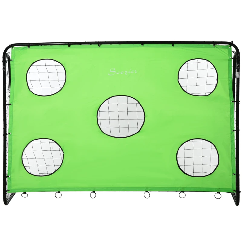 Soozier 8 x 3ft Soccer Goal Target Goal 2 in 1 Design Indoor Outdoor Backyard with All Weather Polyester Net Best Gift