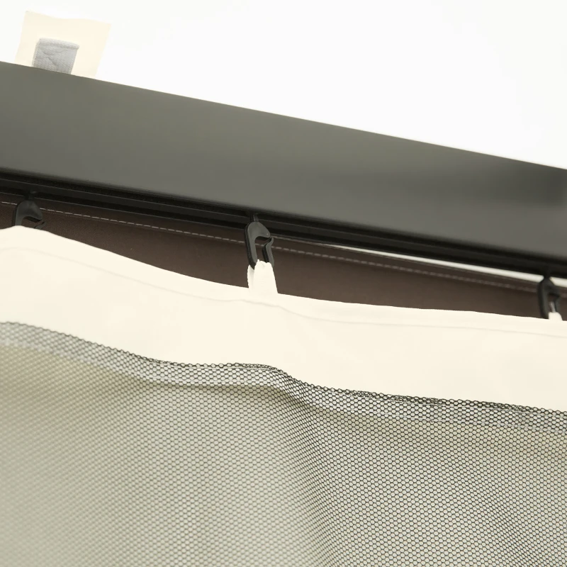 Outsunny Replacement Mosquito Netting for Gazebo 10' x 13' Black Screen Walls for Canopy with Zippers for Parties and Outdoor Activities, Cream White