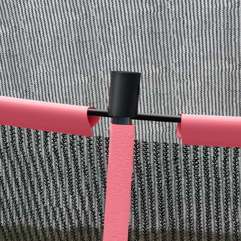 Soozier 10ft Outdoor Trampoline with Net Enclosure, Curved Poles and Safety Pad, ASTM Approved, Pink