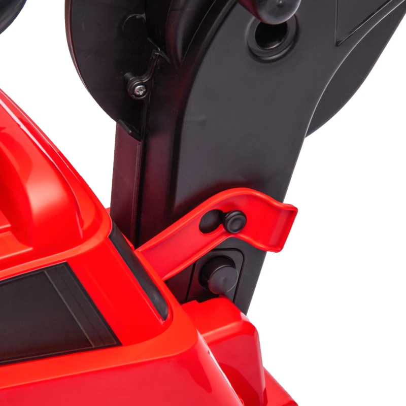 Aosom 3 in 1 Ride on Excavator Bulldozer Road Roller w/ Music Red