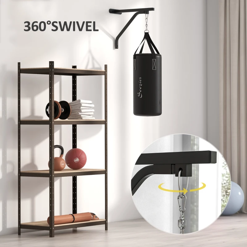 Soozier Heavy Bag Wall Mount Set, Unfilled Punching Bag Hanger with Boxing Gloves for Muay Thai and MMA Training