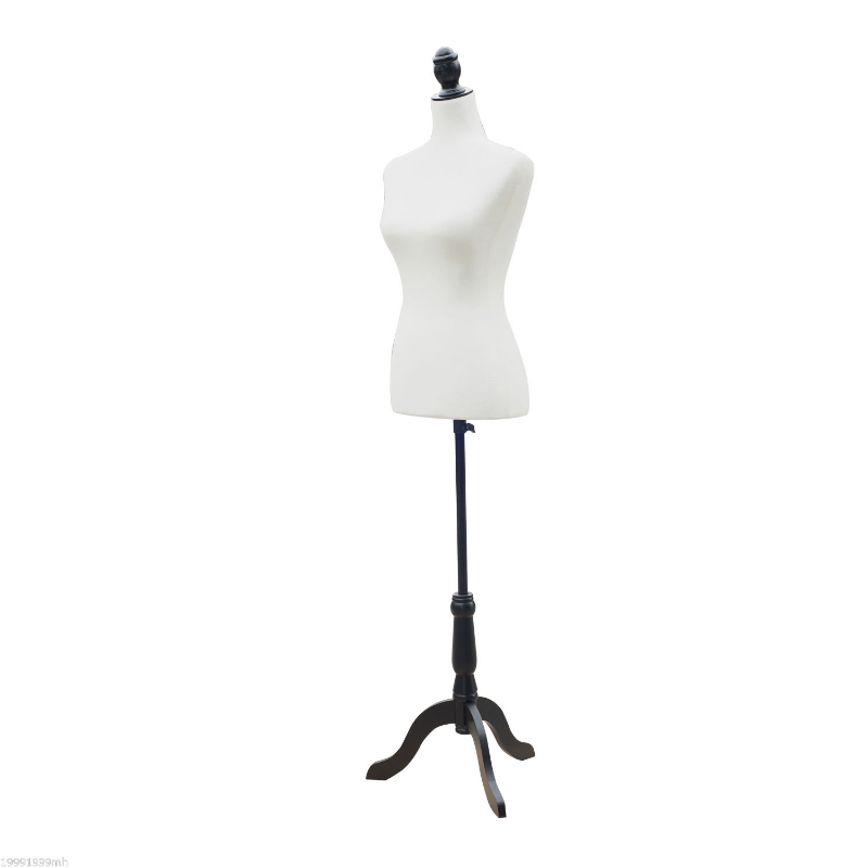HOMCOM Female Fashion Mannequin Dress Form Torso Dressmaker Stand Clothing Display w/ Base (White)