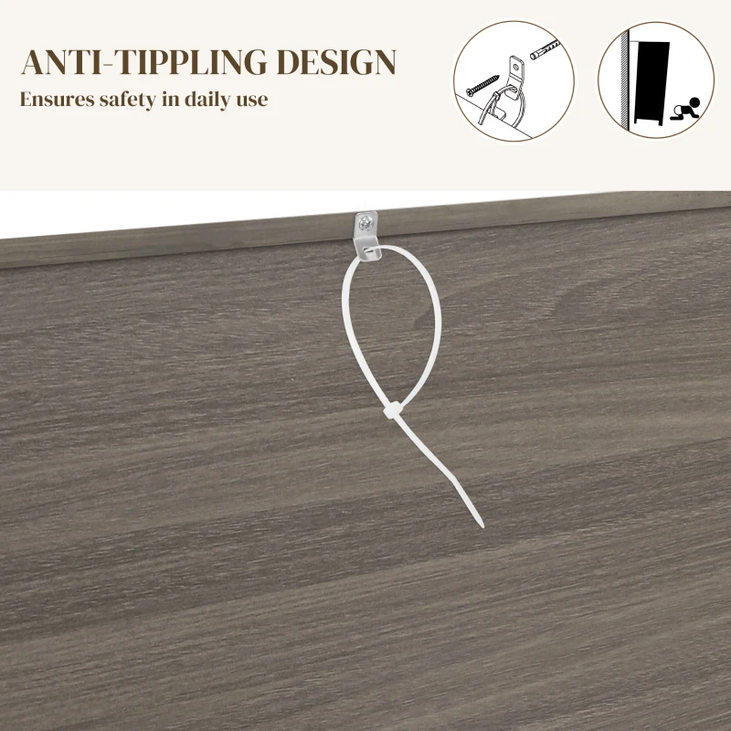 HOMCOM 60" Buffet Cabinet, Farmhouse Sideboard with Sliding Barn Doors, Drawers and Adjustable Shelves, Distressed Light Grey