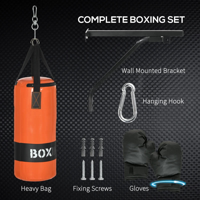 Soozier Hanging Punching Bag, Heavy Bag with Punch Gloves and Wall Mount Hanger for MMA and Muay Thai Workouts