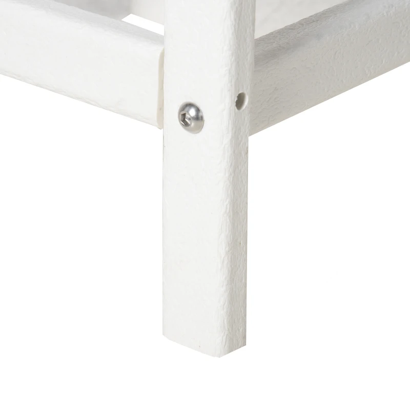 Outsunny Patio Side Table, 15" Square Outdoor End Table, HDPE Plastic Tea Table for Adirondack Chair, Backyard or Lawn, White