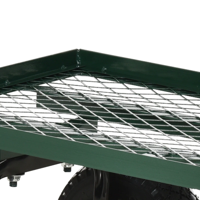 Outsunny Heavy Duty Garden Wagon Cart with 10" Wheels, 330 lbs Capacity, for Garden, Beach, Lawn, Black