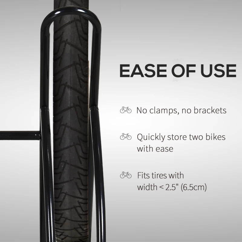 Soozier Bike Rack Floor Stand, 2 Bike Direction Adjustable Bicycle Park for Garage, Free Standing Storage