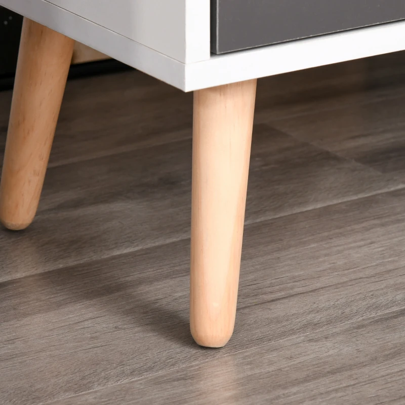 HOMCOM 35" Sideboard Storage Cabinet with Drawer, White and Grey