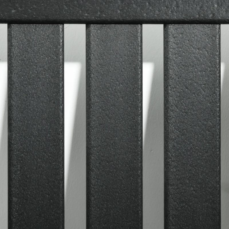 Outsunny 2 Piece All-Weather Patio Chairs, HDPE Patio Dining Chair Set, Heavy Duty Wood-Like Outdoor Furniture, Black