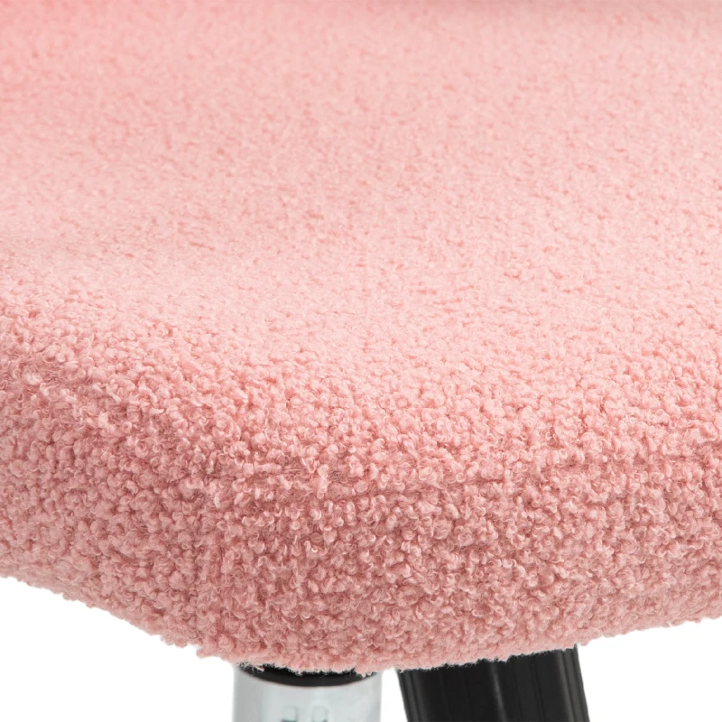 Vinsetto Button Tufted Desk Chair, Home Office Chair with Padded Armrests, Adjustable Height and Swivel Wheels, Pink