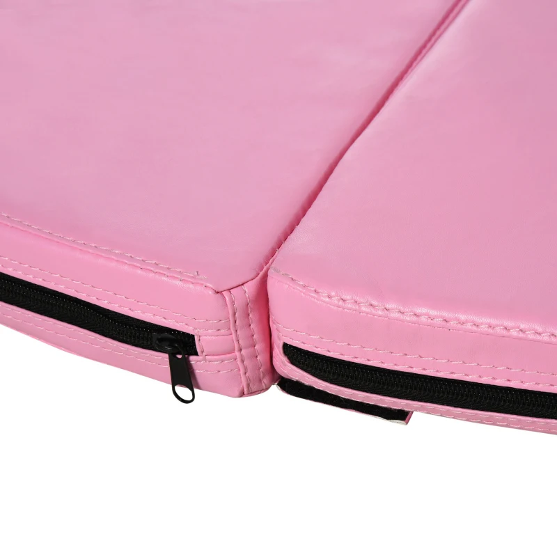 Soozier Pole Dance Mat, 2"T x 5'W Folding Pole Crash Mat for Home, Lightweight and Foldable, Pink