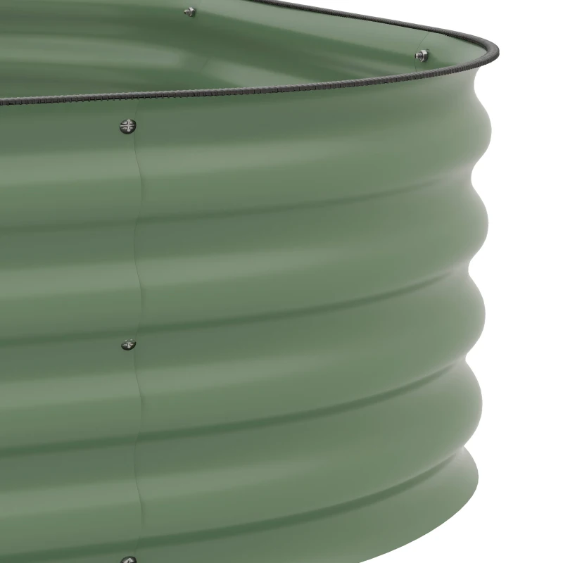 Outsunny 3-Tier Raised Garden Bed Set w/ Safety Edging, Open Bottom for Vegetables, Herbs, Flowers, 62.25" x 43" x 32.25", Green