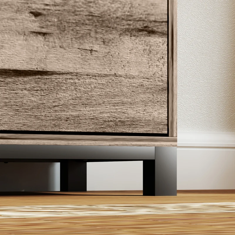 HOMCOM 47" Buffet Cabinet, Industrial Sideboard with 3 Doors, Drawer, 2 Adjustable Shelves for Living Room, Brown Wood Grain