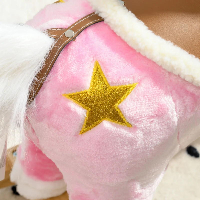 Qaba Rocking Horse Toddler Ride On Horse with Sound Saddle, Pink
