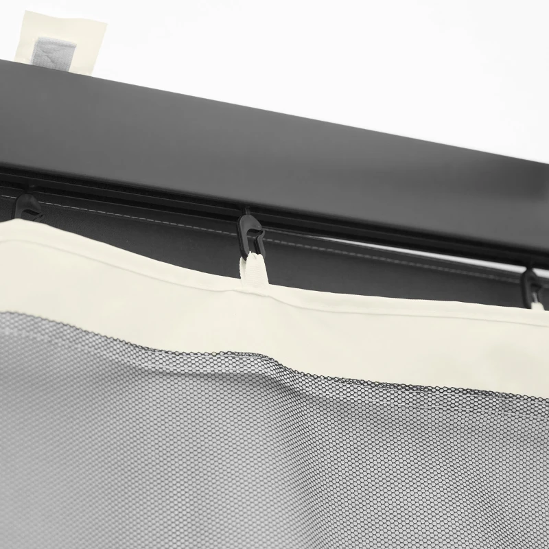Outsunny Replacement Mosquito Netting for Gazebo 10' x 10' Black Screen Walls for Canopy with Zippers, White