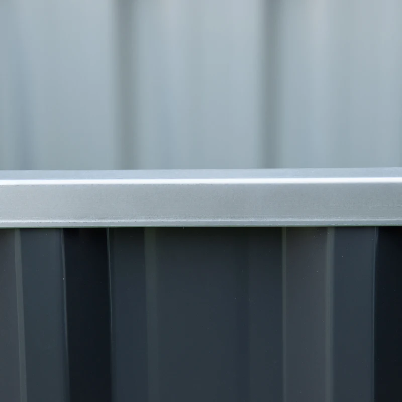Outsunny 3' x 3' x 1' Raised Garden Bed, Galvanized Metal Planter Box for Vegetables Flowers Herbs, Dark Gray
