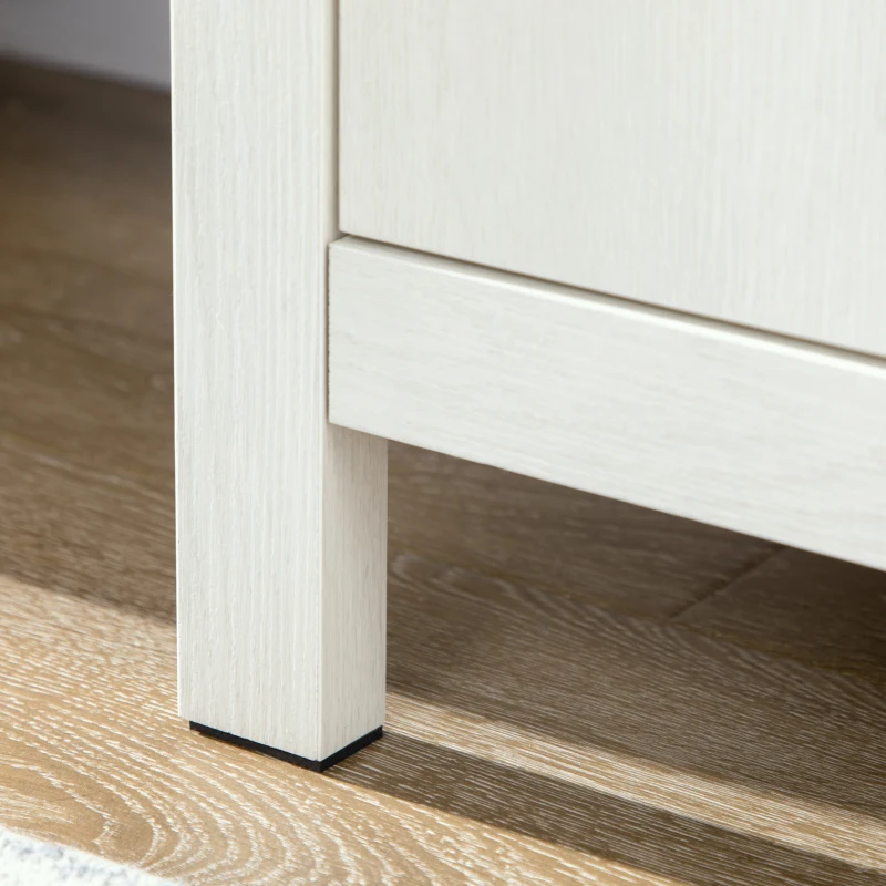 HOMCOM TV Stand for 65 Inch TVs, TV Cabinet with Wooden Shelves and Doors, Entertainment Center for Living Room, Bedroom, White