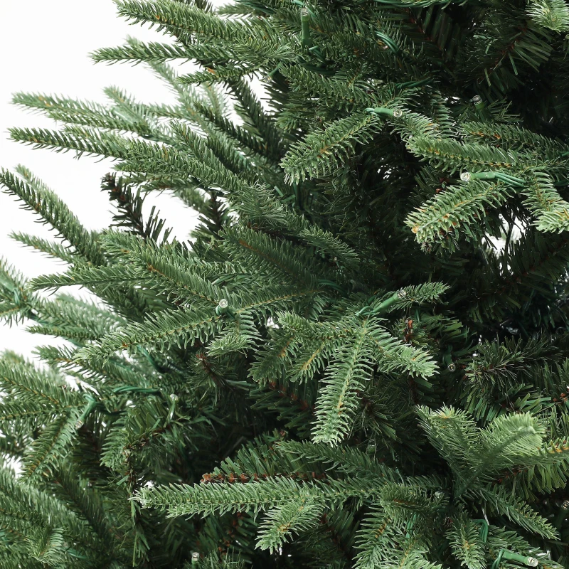 HOMCOM 6ft Prelit Artificial Christmas Tree with 1022 Tips, Warm White LED Lights, Steel Base, Hinged Xmas Tree, Auto Open