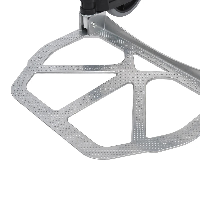 HOMCOM Folding Hand Truck and Dolly with 2 Wheels for Moving, Heavy Duty Luggage Handcart, Aluminum Box Cart with 3 Level Adjustable Telescoping Handle for 154lbs Load Capacity