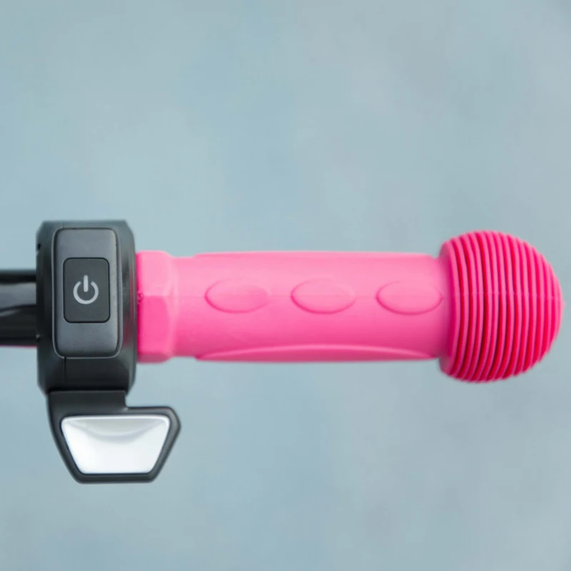 Soozier Foldable Electric Scooter for Kids Ages 6-14, with Seat and 2 Adjustable Heights, Max 6km Range & 12km/h, Pink