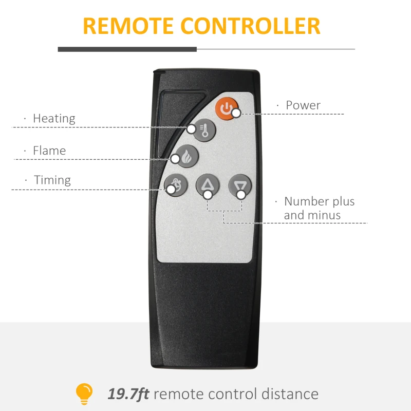 HOMCOM Electric Fireplace TV Stand for TV's up to 60" Flat Screen, Living Room Media Entertainment Console with Doors, Adjustable Storage Shelves, White