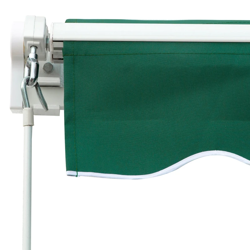 Outsunny 8' x 6.6' Patio Retractable Awning, Manual Exterior Sun Shade Deck Window Cover, Green