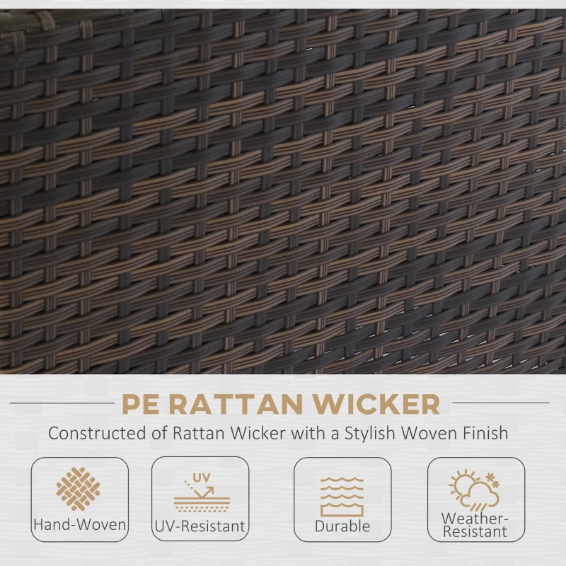 Outsunny 4 Pieces Patio Furniture Sets with Cushions, PE Rattan Wicker Conversation Chairs with Two-Tier Coffee Table for Backyard Porch Garden Poolside and Deck, Beige