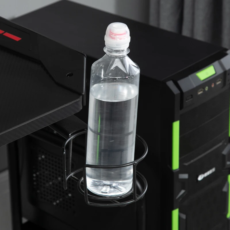 HOMCOM 47" Gaming Desk, Home Office Computer Table Workstation with Cup Holder, Headphone Hook, Black