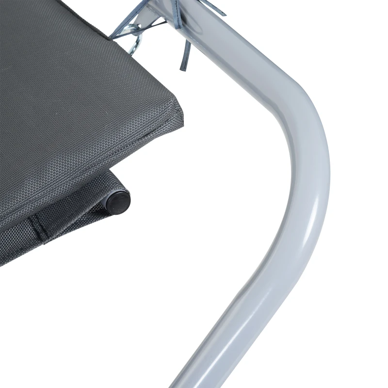 Outsunny Single Rocking Sun Lounger Hammock Bed with Steel Frame and Headrest for Garden Beach and Pool 7'L x 4.3'W