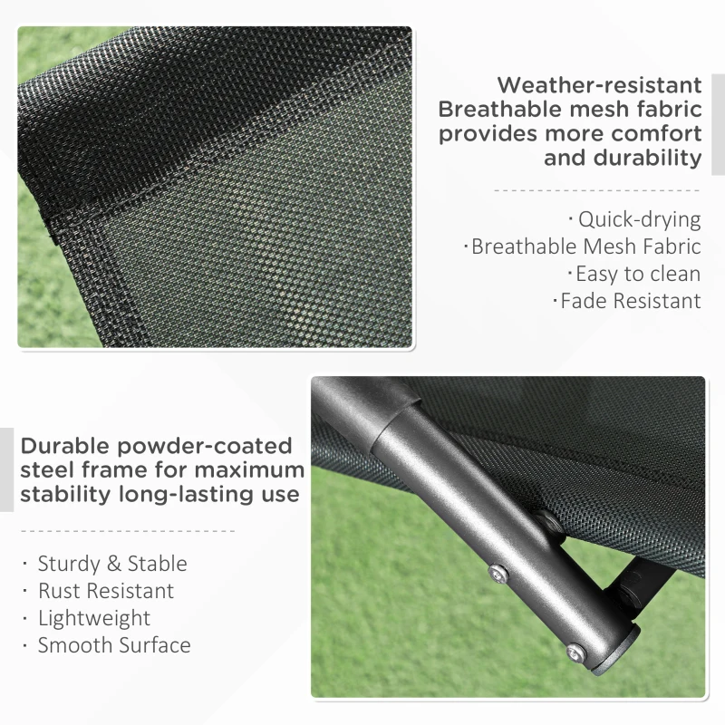 Outsunny Outdoor Rocking Chair, Patio Zero Gravity Rocker with Mesh Seat and Padded Pillow for Indoor, Garden, Black