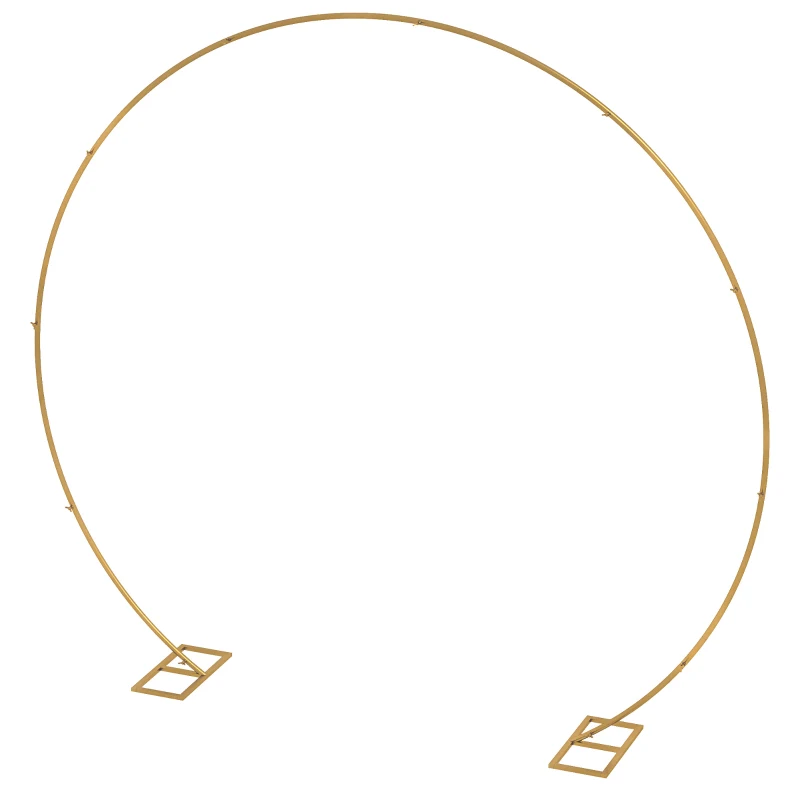 Outsunny 9.1FT Gold Backdrop Stand, Round Metal Wedding Arch for Birthday Party, Bridal Shower, Graduation, Ceremony