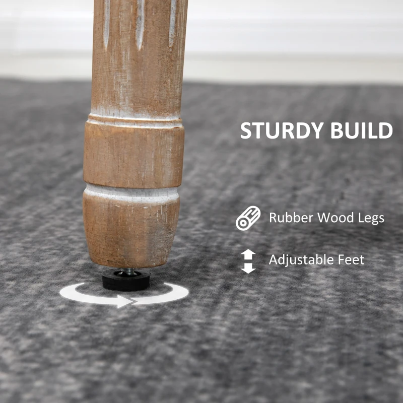 HOMCOM French-Style Upholstered Dining Chair Set, Armless Accent Side Chairs with Backrest and Linen-Touch Upholstery, Set of 2, Gray