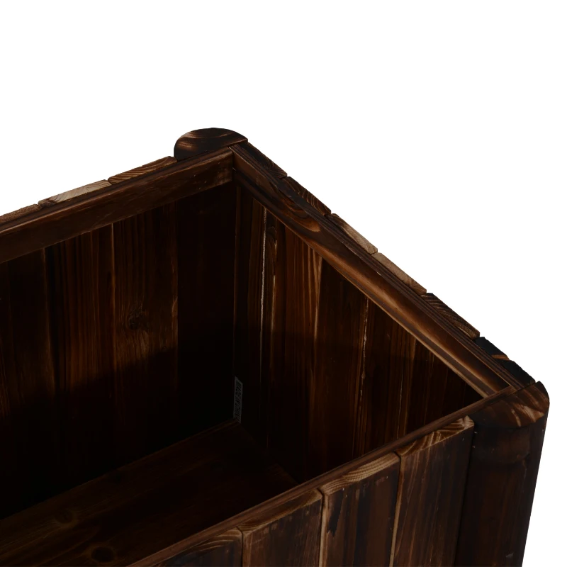 Outsunny 48" x 20" x 18" Raised Garden Bed, Raised Planter Box, Wooden Planter Raised Bed with Drainage Gaps & Lightweight Build, Natural Wood