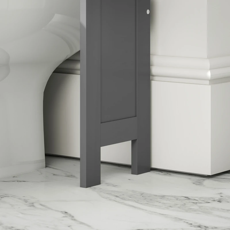 kleankin Modern Over The Toilet Storage, Bathroom Cabinets Over Toilet with Open Shelves and Double Door Cabinet, Grey