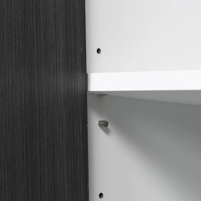 HOMCOM Sideboard Buffet Cabinet, Kitchen Storage Cabinet with Double Door Cupboards, Adjustable Shelf and Steel Legs, Gray