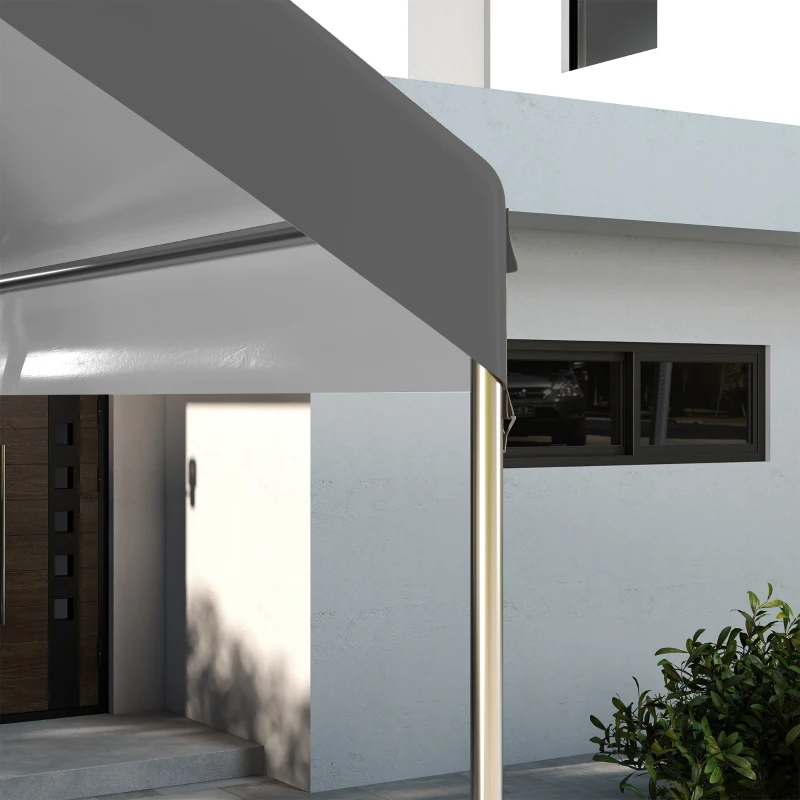 Outsunny 10 x 20ft Carport Replacement Canopy, UV Resistant Garage Car Cover with Ball Bungee Cords, Dark Grey