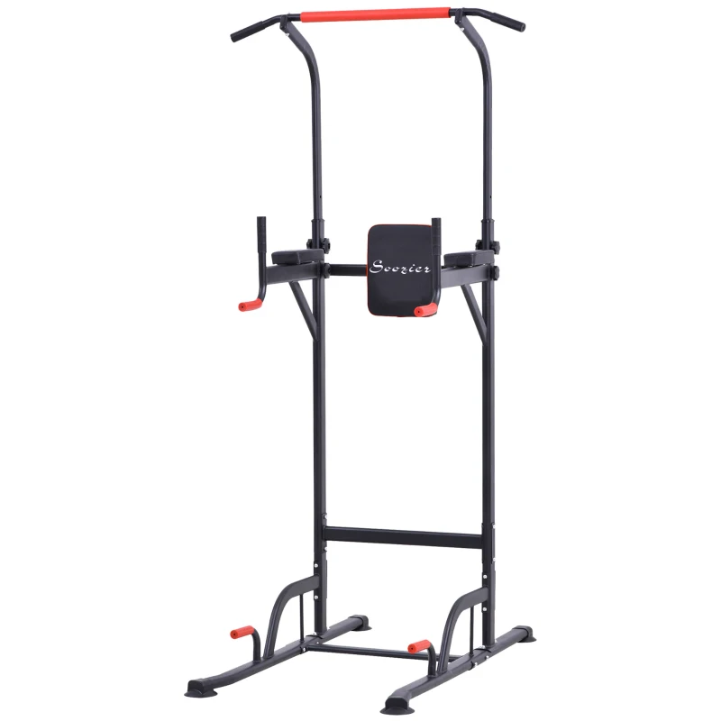 Soozier Adjustable Power Tower with Pull up and Dip Bar for Home Gym Workout