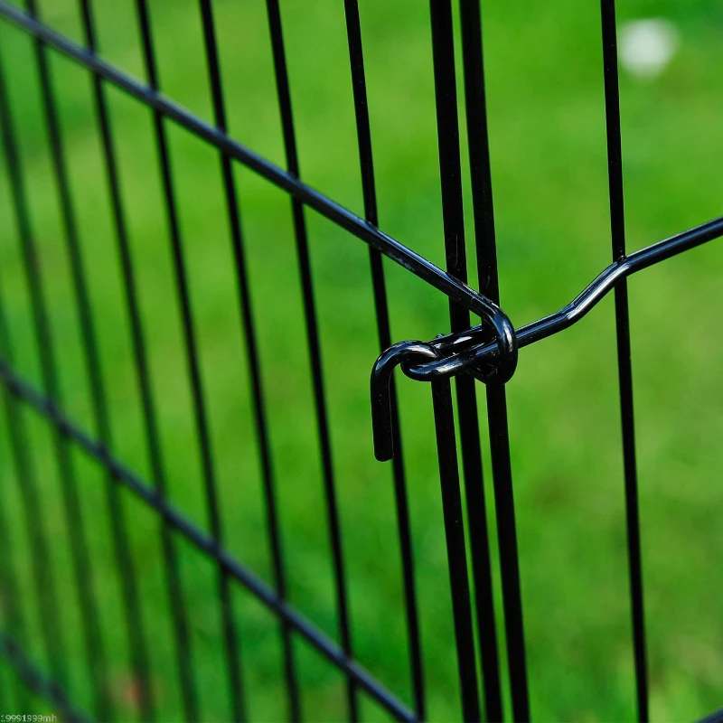 PawHut 30inch 8-Panel Octagon Pet Exercise Playpen Crate Foldable Dog Cage Pen Puppy Kennel, Black