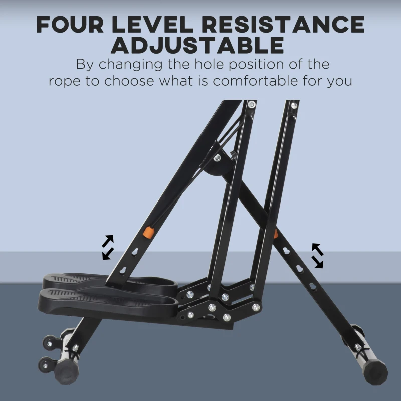 Soozier Gazelle Glider Air Walker Exercise Machine Elliptical Trainer with Four Resistance Levels, LCD Monitor, Heart Rate Sensor, Two Wheels