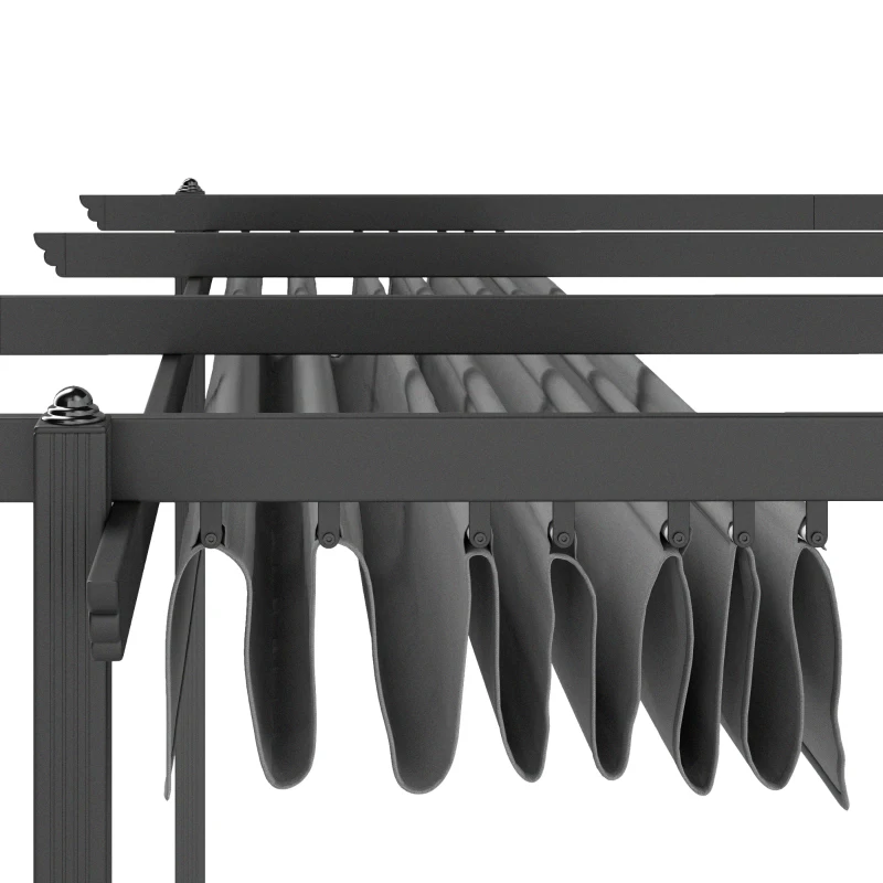 Outsunny 13' x 13' Aluminum Retractable Pergola Canopy, Outdoor Pergola for Garden, Patio, Backyard, Deck, Gray