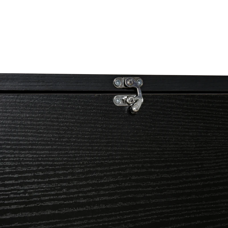 HOMCOM Wall Mounted Desk with Storage Shelves, Floating Desk with Foldable Tabletop, Space Saving Computer Writing Table for Home Office, 23.5 x 6 x 19.75 Inch, Black