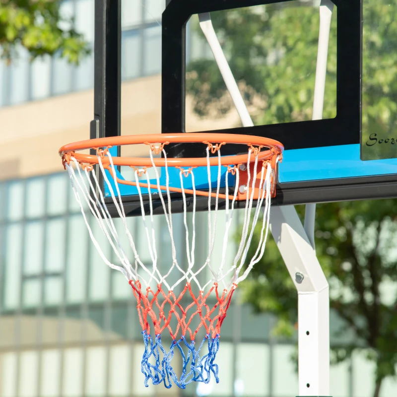 Soozier Adjustable Basketball Hoop and Basketball Stand w/ Sturdy Backboard and Weighted Base, Portable on Wheels